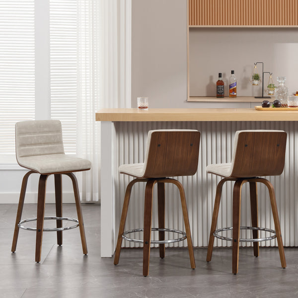 Calitor Bar Stool in Moonlight Sarma Leather, Counter Height