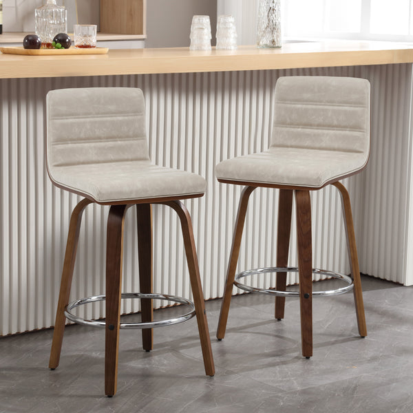 Calitor Bar Stool in Moonlight Sarma Leather, Counter Height