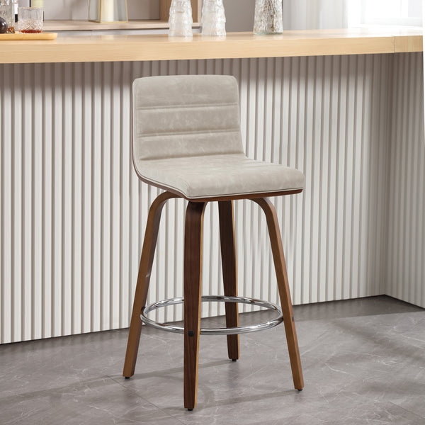 Calitor Bar Stool in Moonlight Sarma Leather, Counter Height