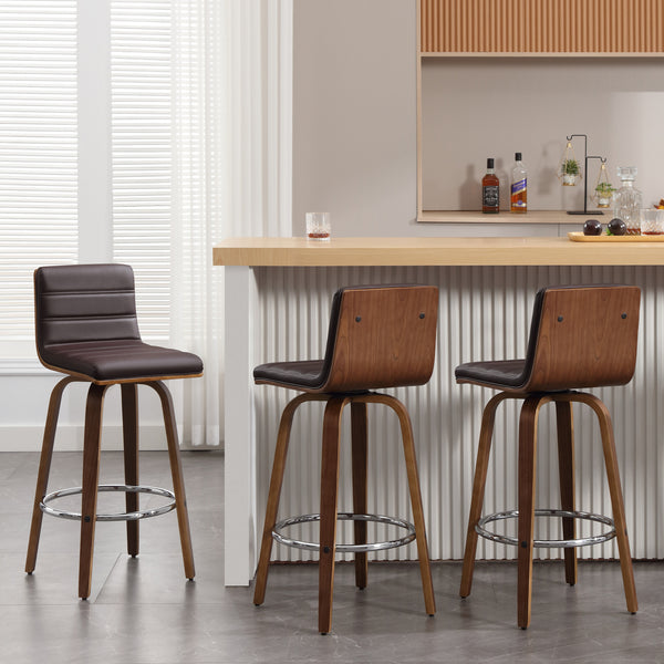 Calitor Bar Stool in Umber Hron Leather, Bar Height