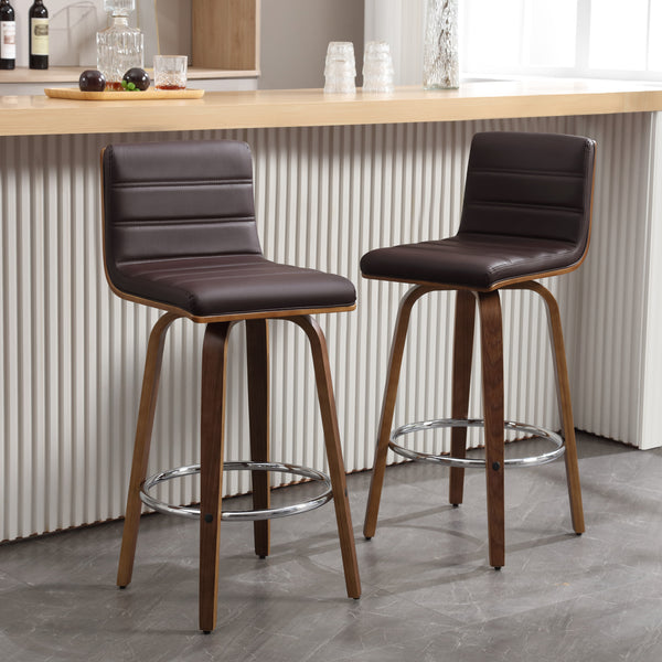 Calitor Bar Stool in Umber Hron Leather, Bar Height