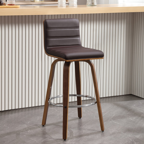 Calitor Bar Stool in Umber Hron Leather, Bar Height