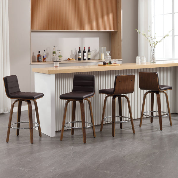Calitor Bar Stool in Umber Hron Leather, Counter Height