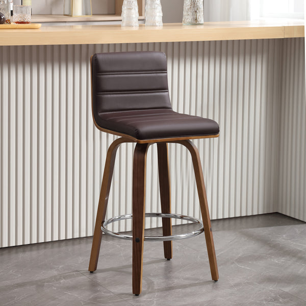 Calitor Bar Stool in Umber Hron Leather, Counter Height