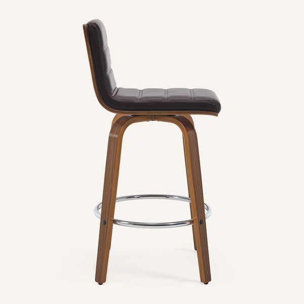 Calitor Bar Stool in Umber Hron Leather, Counter Height