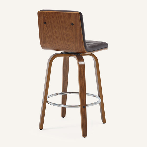Calitor Bar Stool in Umber Hron Leather, Counter Height