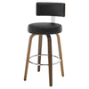Carol Swivel Bar Stool in Black Hron Leather