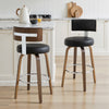 Carol Swivel Bar Stool in Black Hron Leather