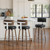 Carol Swivel Bar Stool in Black Hron Leather