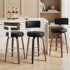 Carol Swivel Bar Stool in Black Hron Leather