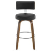 Carol Swivel Bar Stool in Black Hron Leather