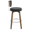 Carol Swivel Bar Stool in Black Hron Leather