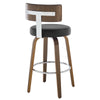 Carol Swivel Bar Stool in Black Hron Leather