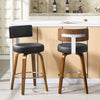 Carol Swivel Counter Stool in Black Hron Leather
