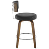 Carol Swivel Counter Stool in Black Hron Leather