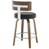 Carol Swivel Counter Stool in Black Hron Leather