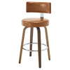 Carol Swivel Bar Stool in Brown Mara Leather