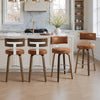 Carol Swivel Bar Stool in Brown Mara Leather