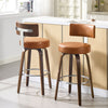 Carol Swivel Bar Stool in Brown Mara Leather