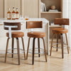 Carol Swivel Bar Stool in Brown Mara Leather