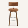 Carol Swivel Bar Stool in Brown Mara Leather