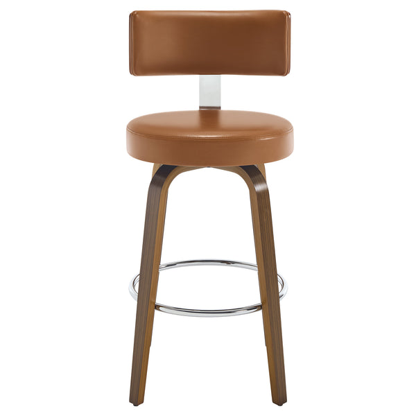 Carol Swivel Bar Stool in Brown Mara Leather