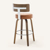 Carol Swivel Bar Stool in Brown Mara Leather