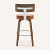 Carol Swivel Bar Stool in Brown Mara Leather