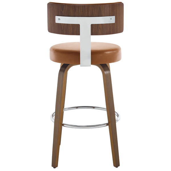 Carol Swivel Bar Stool in Brown Mara Leather