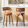 Carol Swivel Counter Stool in Brown Mara Leather