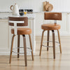 Carol Swivel Counter Stool in Brown Mara Leather