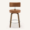 Carol Swivel Counter Stool in Brown Mara Leather