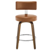 Carol Swivel Counter Stool in Brown Mara Leather