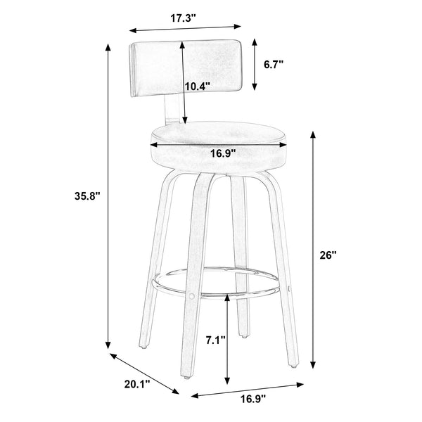 Carol bar stool counter height dimensions
