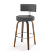 Carol Swivel Bar Stool in Gray Hron Leather
