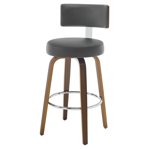 Carol Swivel Bar Stool in Gray Hron Leather