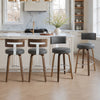 Carol Swivel Bar Stool in Gray Hron Leather