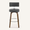 Carol Swivel Bar Stool in Gray Hron Leather