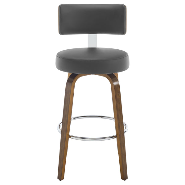 Carol Swivel Bar Stool in Gray Hron Leather