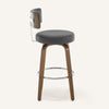 Carol Swivel Bar Stool in Gray Hron Leather