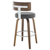 Carol Swivel Bar Stool in Gray Hron Leather