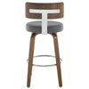 Carol Swivel Bar Stool in Gray Hron Leather