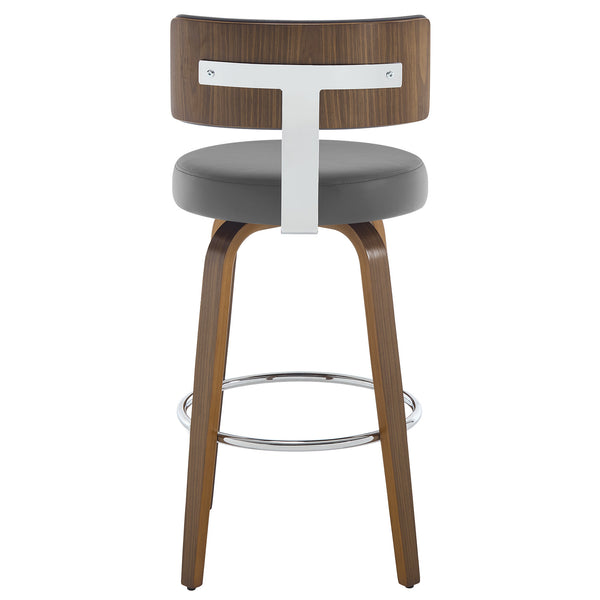 Carol Swivel Bar Stool in Gray Hron Leather