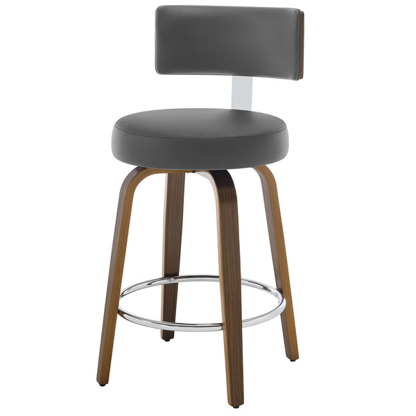 Carol Swivel Counter Stool in Gray Hron Leather