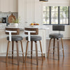 Carol Swivel Counter Stool in Gray Hron Leather