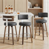 Carol Swivel Counter Stool in Gray Hron Leather