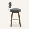 Carol Swivel Counter Stool in Gray Hron Leather