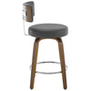 Carol Swivel Counter Stool in Gray Hron Leather