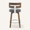 Carol Swivel Counter Stool in Gray Hron Leather