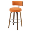 Carol Swivel Bar Stool in Orange Urza Leather